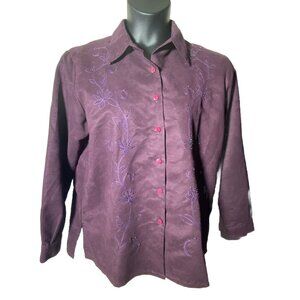 Fashion Classics Purple Size Large Beaded Velour Button Up Western Rodeo